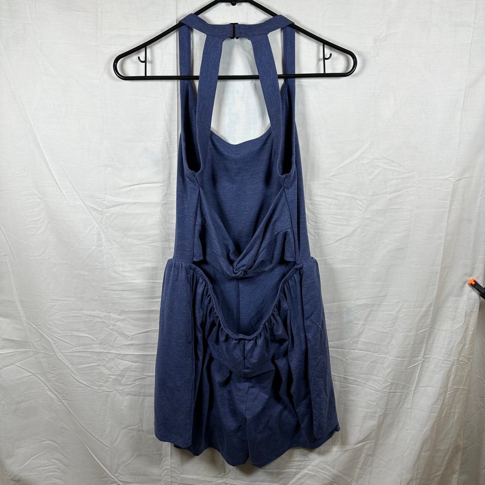 Halara Easy Peezy Blue Open Back Flowy Romper Dress Built In Shorts - Picture 5 of 7